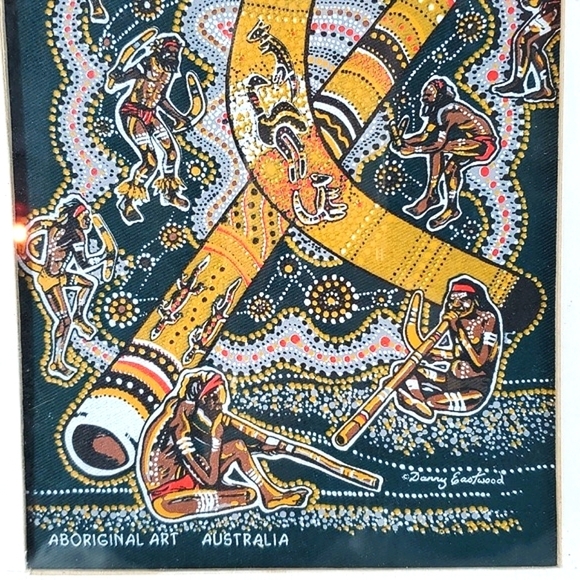 90s Australian Authentic Aboriginal Canvas Art Corroboree Danny Eastwood Framed - Picture 8 of 17